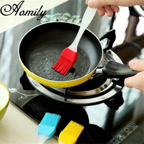 Aomily 18cm Long Silicone Oil Brush Pastry for Barbecue Baking Basting Cooking BBQ Easy To Clean Kitchen Bakeware Butter Brush