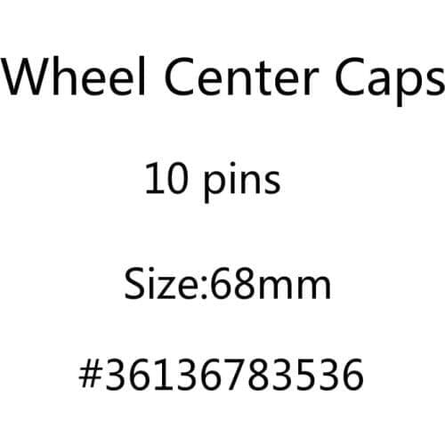 100pcs/lot 68mm 10 pins Car Wheel Center Hub Caps Rim Caps Covers Emblem Badge for 1 3 5 7 X3 X5 M3 M5 36136783536
