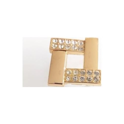 Square gold plate trim strass