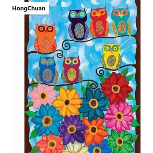Cartoon Owl Figure Full Width Square Round 5D DIY Diamond Painting Crafts Mosaic Embroidery Rhinestone Decoration