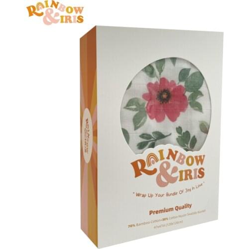 Rainbow&Iris Digital Print Green Health Muslin Baby Wrap Receiving Blanket Nursing Cover Mumtobe Must Have Bamboo Cotton