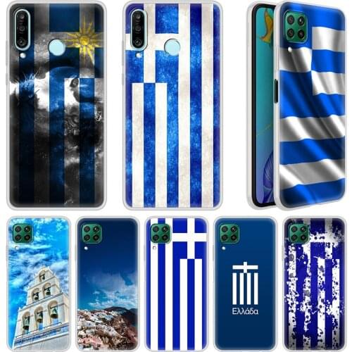 Soft Case For Huawei P30 P40 Lite E Phone Cover P Smart Z Y7 Y6 2019 Honor Play 9A 8X 9S 20 Pro Capa Greece Greek National Flags