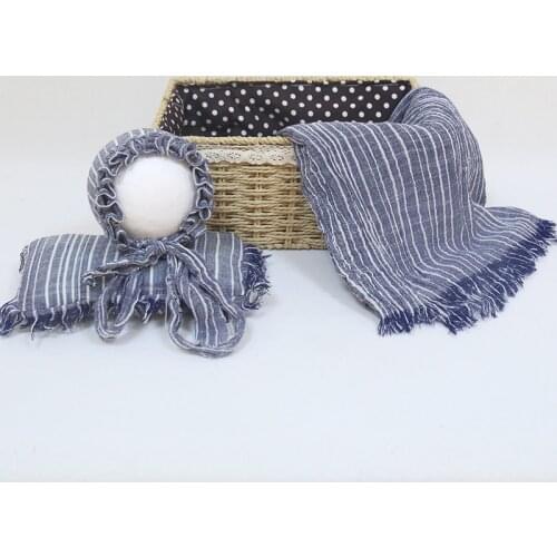 Newborn Teddy Bear Bonnet And Stretch Wrap With Prllow For Photography Props Lovely Floral Hat Baby Swaddle Cloth Outfit