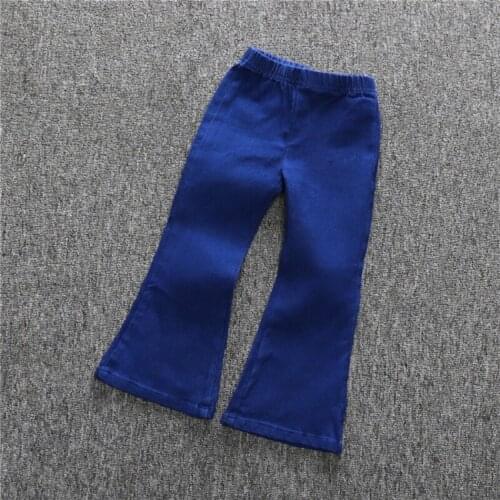 Girls Skinny Pants Solid Color Fashion Kids Trousers 1 2 3 4 5 6 Year Autumn Children Jeans Pants Toddler Baby Girls Flare Pants
