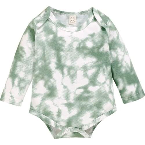 0-18M Newborn Kid Baby Girl Clothes Long Sleeve Tie-Dye Print Bodysuit Elegant Cute Sweet Lovely Cotton Sunsuit New born Outfit