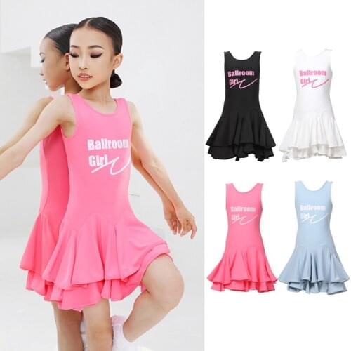 Latin Dance Dress Sleeveless Backless Practice Dress For Girls Training Kids Cha-Cha Ballroom Dance Competition Dress DNV14941
