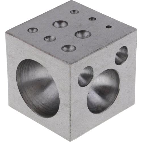 Jewelers Dapping Block With 18 Round Cavities 2" Polished Iron Jewelry Design Metal Forming Tool Half Sphere 2-38mm