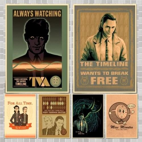 Marvel Hero Loki Movie Poster Wall Stickers For Home Room Bar Decor Art