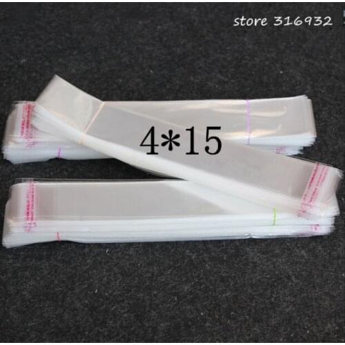 Clear Resealable Cellophane/BOPP/Poly PVC Bags 4*15cm Clear Self Adhesive Seal Plastic Bags 4*15 cm