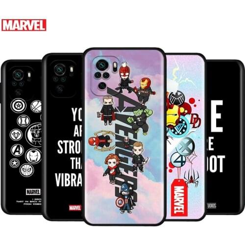 Marvel Avengers cute text logo For Xiaomi Redmi Note 10S 10 9 9S 9T 8T 8 7 6 5 Pro Max 5A 4X 4 5G Soft Silicone Phone Case