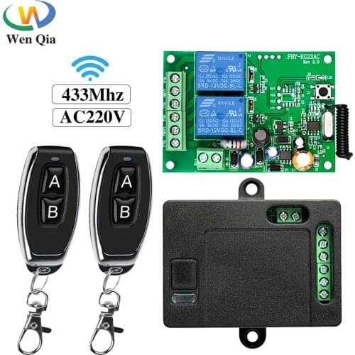 433Mhz Wireless Remote Control AC220V 2Channels Universal Rf Relay Receiver and On off Transmitter For Garage Gate Motor Control