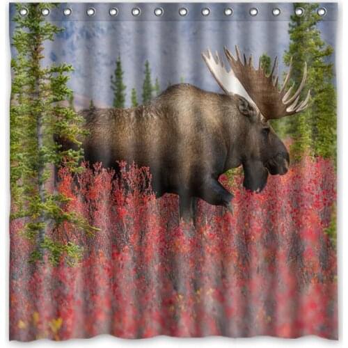 High Quality North American Moose Polyester Waterproof Bathroom Shower Curtains & Shade/Terylene Curtain Thickening/ 180*180cm