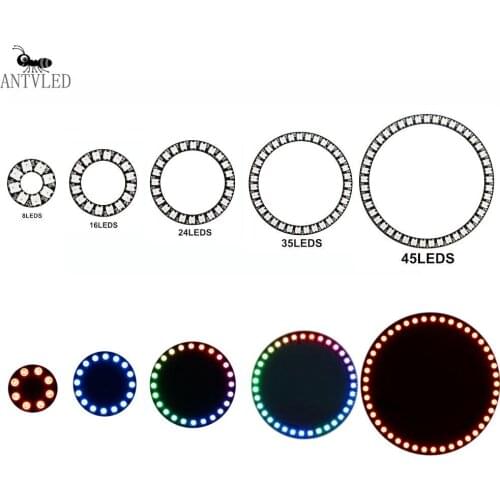 WS2812b Led ring Addressable 8/16/24/35/45Leds 5050 RGB Led Diode Ring Color IC Built-in LED