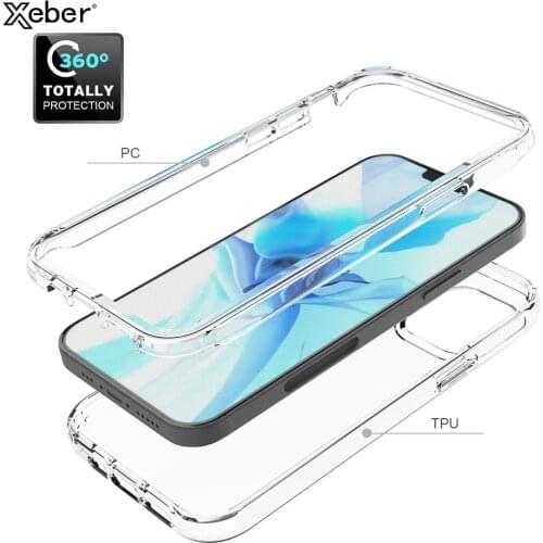 Front+Back Full Body Transparent Phone Case For iPhone 13 12 11 Pro Max X XS XR 6 8 7 Plus SE Mini Soft Silicone Protector Cover