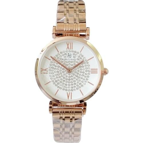 PABLO RAEZ Reloj Mujer Brand New Style Women Shinning Crystal Lady Wristwatch Rose Gold Diamond Steel Luxury High Quality Clock