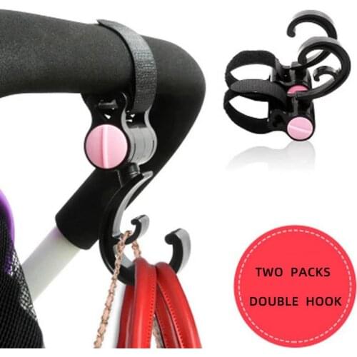 2pcs Baby Stroller Hooks Wheelchair Organizer Bag Clip Metal Pram Mommy Hook Rotate 360 Degree Child Kids Stroller Accessories