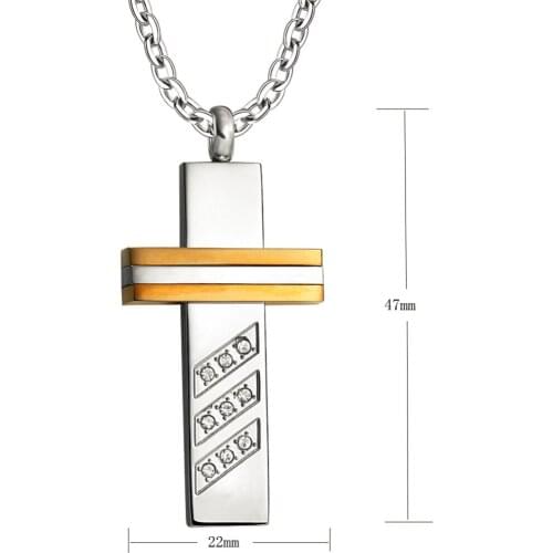 304#Cross Necklace MenS WomenS Pendant Gold Chain MenS Necklace Birthday Gift Religious Cross Pendant Necklace Gift