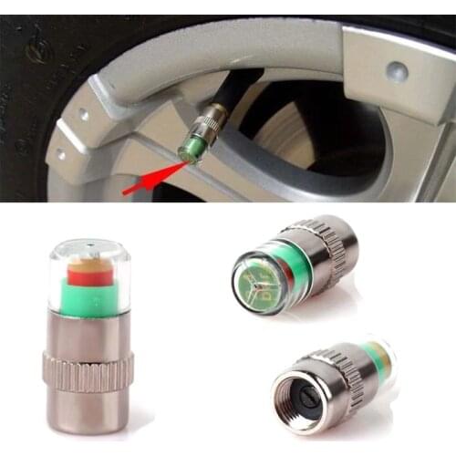 4PCS Auto Car Tire Pressure Monitor Valve Stem Caps Sensor Indicator Alert Monitoring Cap Sensor Tyre Alert Diagnostic Tool