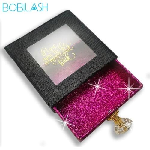 5/10PCS Square Lash Box 3d Mink Lashes Boxes Crystal Handle False Eyelashes Packaging Box Empty Eyelash Box Gift Box Nail Box