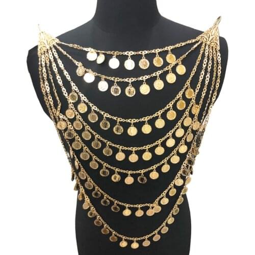 Algeria full-size hand-made chatelaines Napoléon coin necklace European wedding gold color caftan jewelry Beautiful Algerian