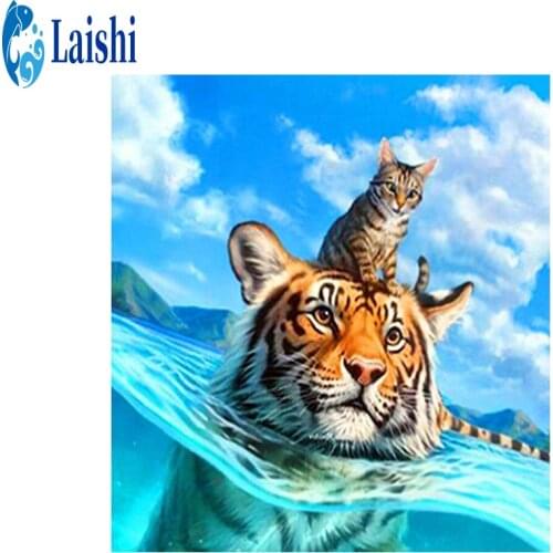 3D Diy Diamond Painting Abstract art tiger Art Diamond Full Round Picture Abstract Cross stitch Mosaic Gift Home Wall Decoration