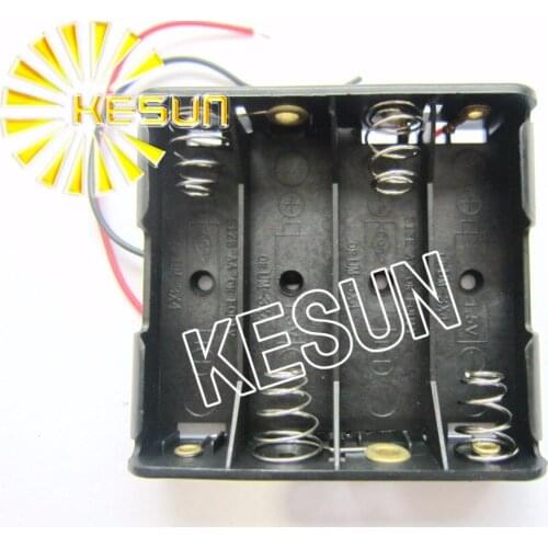 FREE SHIPPING 10PCS x 4x AA 6V Plastic Black Battery Storage Case Box Holder Socket With150mm Wire Leads