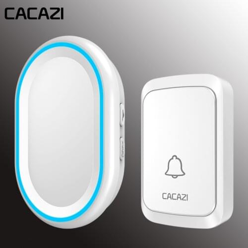 CACAZI Wireless Doorbell Intelligent LED Night light 300M Remote Door Bell Waterproof Battery Home Calling 58 Chimes
