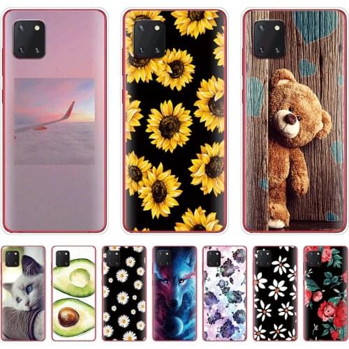 TPU Case For Samsung Galaxy Note 10 Lite Cases Silicone Flowers Bumper Coque For Samsung Note10 Lite SM-N770F/DS Cover 6.7 inch