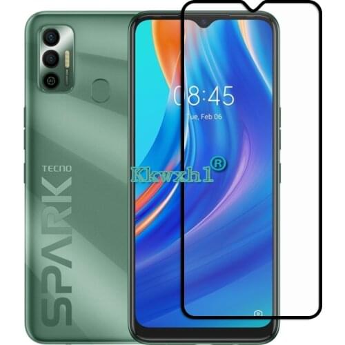 9H HD Full Cover Color Tempered Glass For Tecno Spark 7 6.5" Spark7 KF6j, KF6i Screen PHONE Protector Protective Film Guard