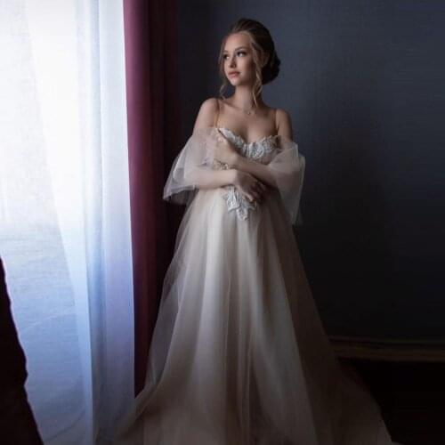 Elegant Simple Women Dress Spaghetti Strap A-line Tulle Floor Length Nightgown Sexy Sweetheart Tulle Dresses