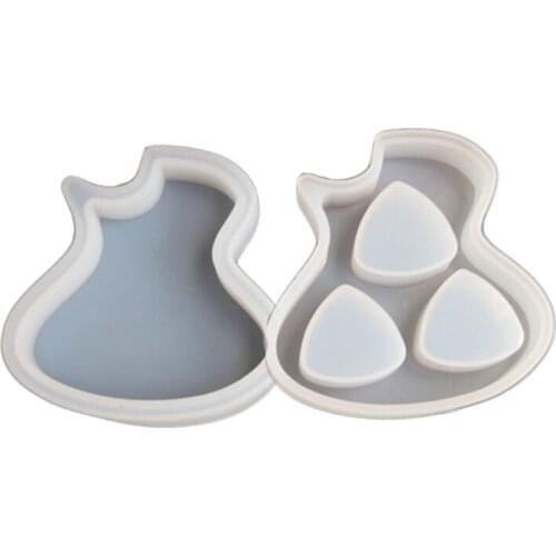Q39C Guitar Pick Resin Molds Guitar Triangle Plectrum Resin Molds Silicone Guitar Pick Case Molds for Resin Casting, Epoxy R