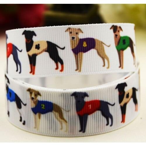 22mm 25mm 38mm 75mm Dog Cartoon pattern printed Grosgrain Ribbon party decoration 10 Yards X-03971