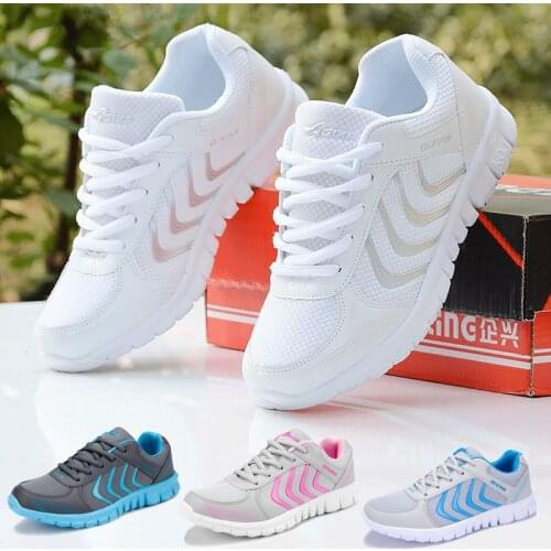 Sneakers women running shoes 2021 fashion solid breathable mesh casual shoes woman lace-up unisex sports shoes women sneakers