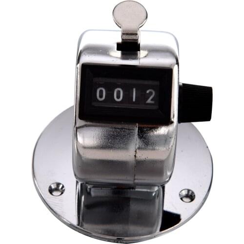 Round Base 4 Digit Manual Hand Tally Mechanical Palm Click Counter