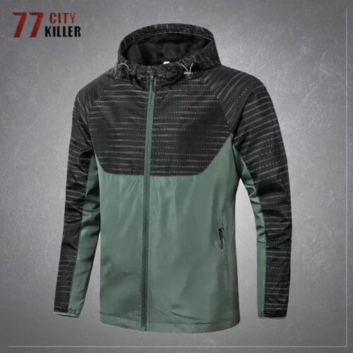 Bomber Hooded Jacket Mens Spring Autumn Casual Thin Quick Dry Breathable Coats Male Outdoor Hiking Climbing Sports Jackets Mens