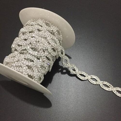 5Yards Gold Silver Rose Gold Rhinestones Tape Ribbon DIY Crystal Rhinestones Trimming Chain Sewing Accessories