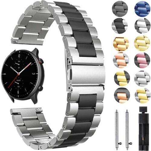 Metal Strap for Huami Amazfit GTR 2 GTR2 47mm 42mm Band Stainless Steel Bracelet for Amazfit Bip lite/Stratos 2 2S Wristbands