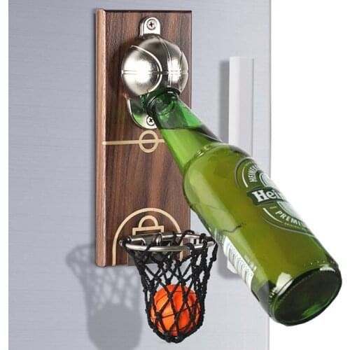 Wall Mounted Pocket Basketball Shooting Bottle Opener Beer Wine Opener Magnet Fridge Tool wine opener kitchen accessories
