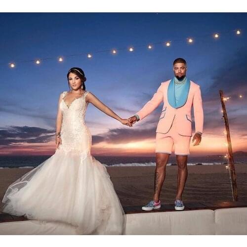 TPSAADE Groomsmen Suit Peak Lapel Groom Tuxedos Mens Wedding Suits Wedding/Prom/Beach/Dance Best Man Blazer Tux (Jacket+Pants)