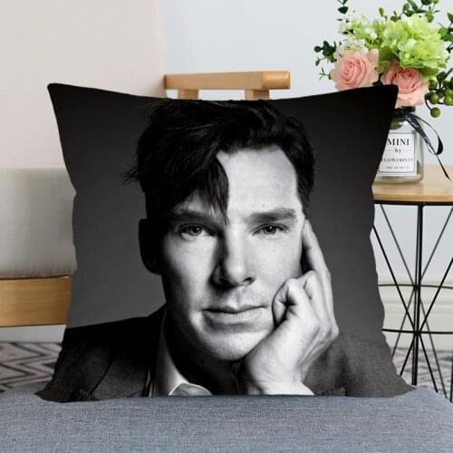 New Benedict Cumberbatch Pillowcase Wedding Decorative Pillow Cover Custom Printed Soft Satin Fabric Pillow Cases Not Fade