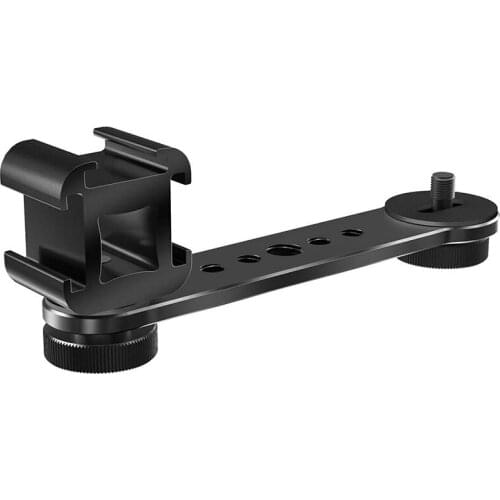 New Triple Cold Shoe Extension Pole, Microphone Holder Extension Pole Holder with 1/4 3/8 Compatible Gimbal, Tripod, OSMO