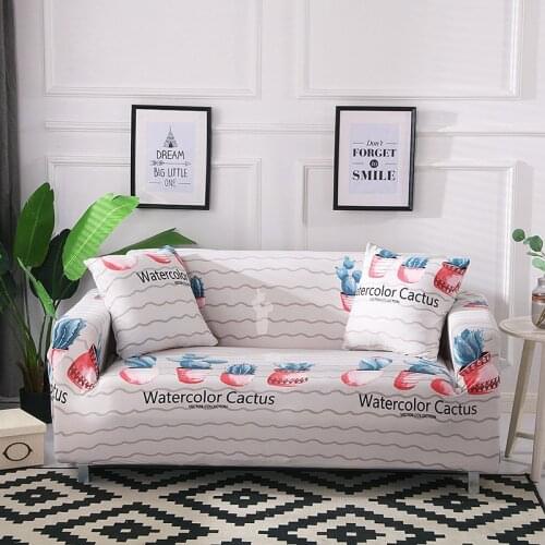 New Cactus Sofa Covers Stretch Corner L Shape Sofa Slipcovers for Living Room for 1/2/3/4 Seater Sectional Sofa Towel