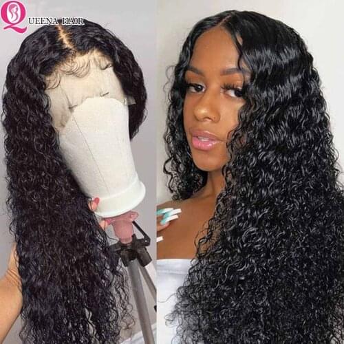 Mongolian Kinky Curly Hair Wig 30 Inch Lace Front Wig Preplucked 32 Inch Deep Curly Human Hair Wigs 4x4 Kinky Curly Closure Wig