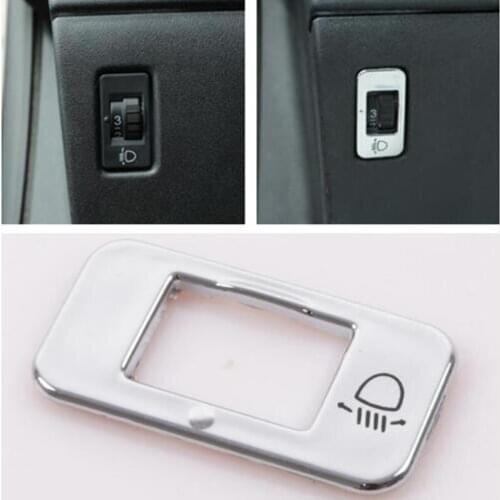 ABS Chrome Headlight Adjustment Knob Switch Sequin Cover Sticker Case For Peugeot 2008 3008 208 2014 2015 accessories