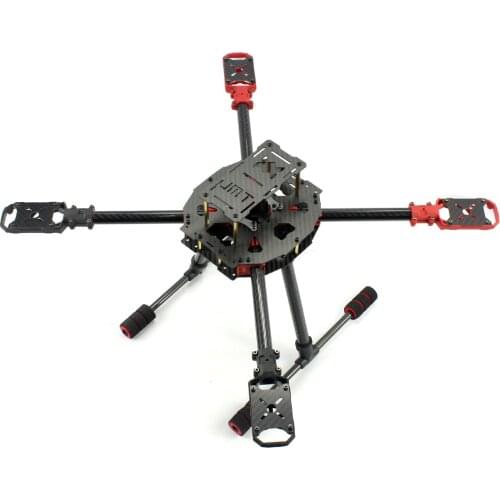 JMT J630 630mm Carbon Fiber 4-axis Foldable Rack Frame Kit High Landing Skid for DIY Drone RC Racer Quadcopter Aircraft