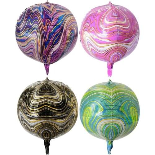 1pc 22inch 4D Agate Aluminum Foil Balloon Large Marble Gradient Helium Globals For Birthday Wedding Party Baby Shower Decoration