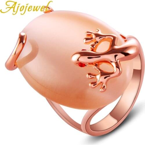 Ajojewel Unique Opal Lizard Rings For Women Men Fashion Animal Statement Jewelry Cocktail Ring Wholesale