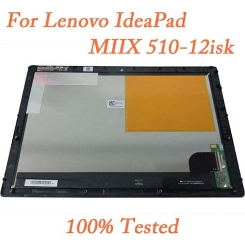 For Lenovo ideaPad MIIX 510-12 510 12 Series LED LCD Screen touch digitizer assembly miix 510-12isk with frame