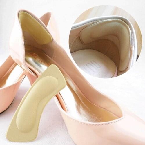 1Pair Thick Fabric Sticky Back Heel Grip Shoe Sponge Cushion Insole Pad Liners Shoe Insoles high heel insert Pad Heel Inserts