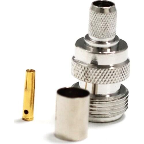 1pc N type female RF Coax Connector crimp for LMR300 Cable Straight nickelplated NEW wholesale price